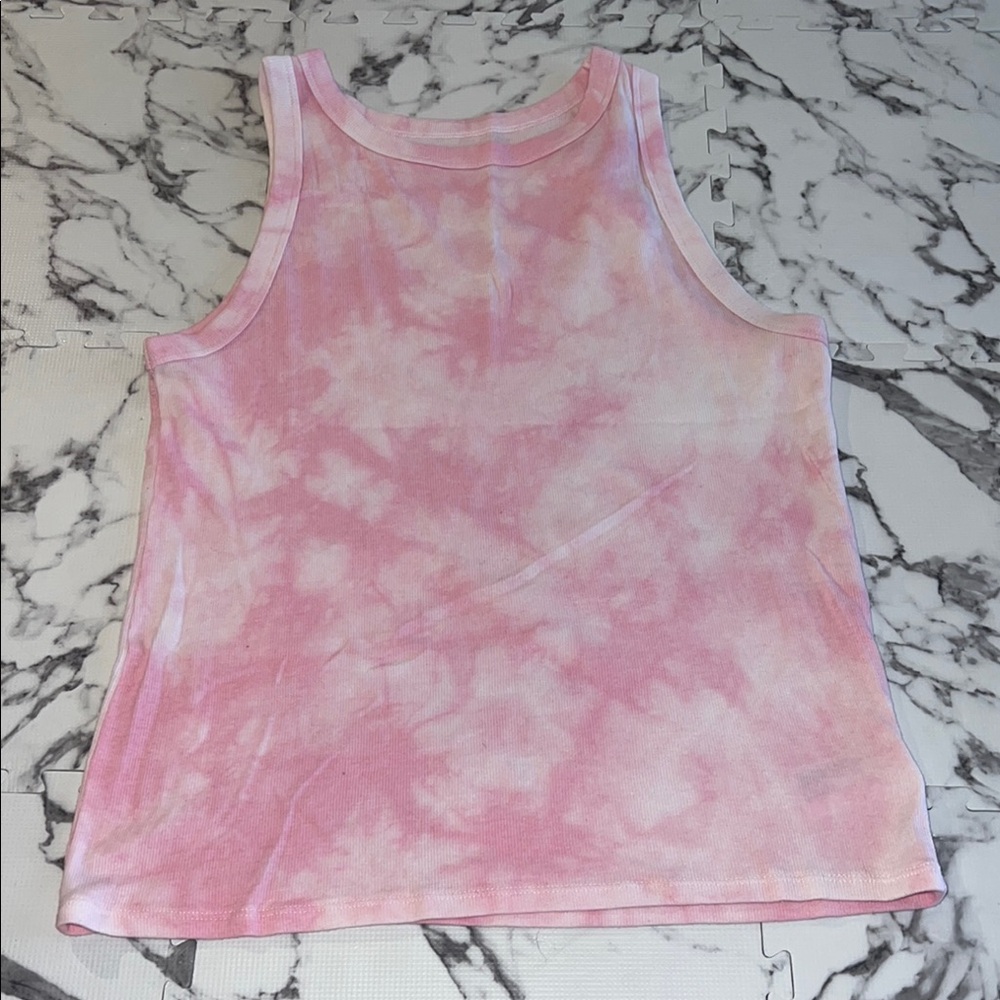 A New Day Pink and White Sleeveless tie dye Tank Top